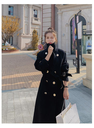 Hepburn Long Red Overcoat Jacket Alodia Store