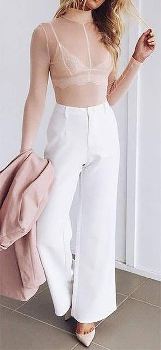Crop Top Sexy Mujer Camiseta transparent ALODIA STORE