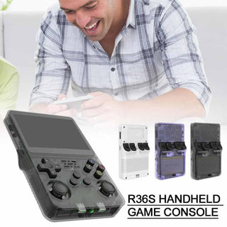 R36S - Consola de videojuegos de mano retro, pantalla IPS de 3.5 pulgadas, reproductor de video de 64 g, tarjeta TF, más de 10.000 juegos, consola de juegos de mano retro, con sistema Linux de código - Alodia Store