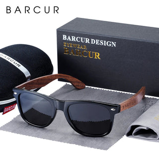 BARCUR High Quality Black women&Male UV400 Wooden Sunglass Shades ALODIA STORE