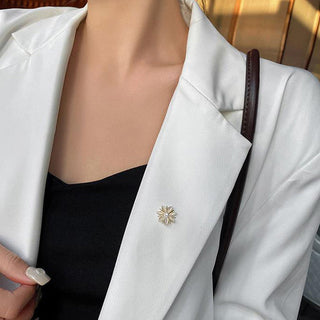 Fashion Brooch Set Flower Bow Brooches for Women Metal Anti-glare Lapel Pin Fixed Clothes Pins Sweater Coat Clothing Accessories alodia store