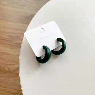 Cute Moon Matte Wooden Earrings Geometric C-Style Statement Vintage Big Circle Wood Ear Ring Fashion Jewelry Gift Alodia Store