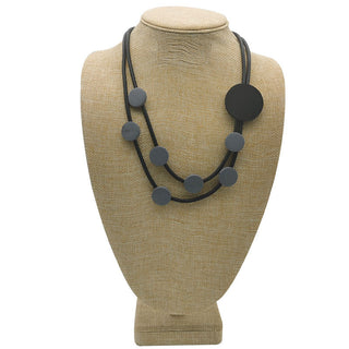 YD&YDBZ Multi Color Round Wooden Short Necklace For Women Punk Style Leather Rope Statement Necklaces Yellow Jewelry Accessories Alodia Store