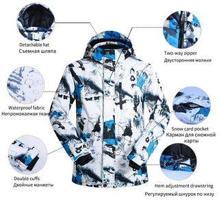 Men's Ski Suit Brands Winter Windproof Waterproof Thermal Snow Jacket And Pants Sets Skiwear Skiing And Snowboard Ski Jacket Men ALODIA STORE