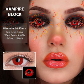 UYAAI 2pcs Halloween Colorful Contact Lenses Anime Cosplay Eye Lenses multicolored lenses Lenses White Black Red Lenses Alodia Store