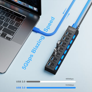 Usb Hub 3 0 Hub Usb Splitter Several Ports Multi Usb Hub 3.0 Hab power Adapter extension ALODIA STORE
