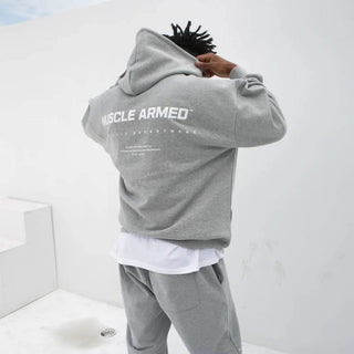 Solid Black Casual Hoodie Mens Cotton Sweatshirt Gyms Fitness Workout Pullover Autumn New Male Slim Hooded Jacket Tops Clothing Alodia Store