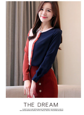 Korean fashion clothing 2023 chiffon blouse ladies tops alodia store