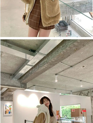 Japanese soft girl cute plus velvet thick hooded sweater ins selling Alodia Store