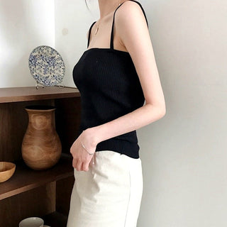 Sexy Tank Top Spaghetti Strap Tanks Top Fashion Womens Clothing Summer Knitting Croptops Slim Sexy Tube Tops Slim alodia store