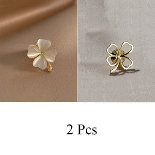 Fashion Brooch Set Flower Bow Brooches for Women Metal Anti-glare Lapel Pin Fixed Clothes Pins Sweater Coat Clothing Accessories alodia store