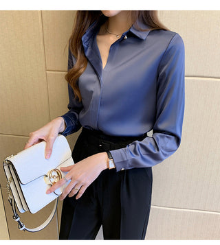 Satin Silk Women's Shirt Long Sleeve Fashion Woman Blouses 2023 alodia store