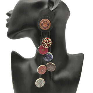 UKEBAY New Ethnic Style Drop Earrings Women Printing Bohemia Statement Earrings Handmade Jewelry Wooden Earring Ear Accessories Alodia Store