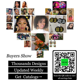 SOMESOOR Hundreds Styles Fashion African Wooden Drop Earrings Afro Arts Printed Black Loops Dangle Jewelry For Women Mix 12Pairs Alodia Store