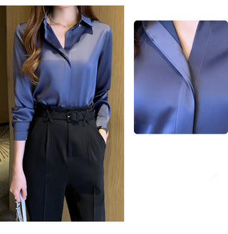 Satin Silk Women's Shirt Long Sleeve Fashion Woman Blouses 2023 alodia store