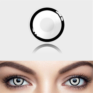 UYAAI 2pcs Halloween Colorful Contact Lenses Anime Cosplay Eye Lenses multicolored lenses Lenses White Black Red Lenses Alodia Store