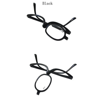 IENJOY Women Magnifying Glasses Makeup Reading Glass Folding Eye Make Up Reading Glass PC Frame Rotatable Flip Make Up Eye Glass Alodia Store