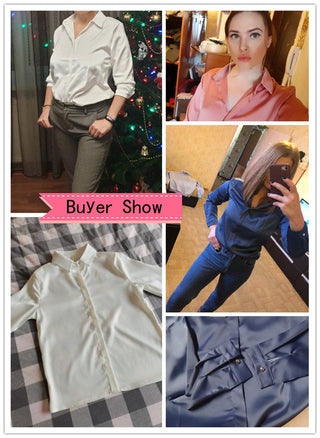 Satin Silk Women's Shirt Long Sleeve Fashion Woman Blouses 2023 alodia store