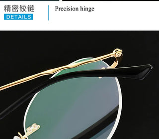 Titanium Alloy Rimless Glasses Frame Men Ultralight Round Eyeglasses Myopia Prescription Frames For Women Optical Eye Glass Alodia Store