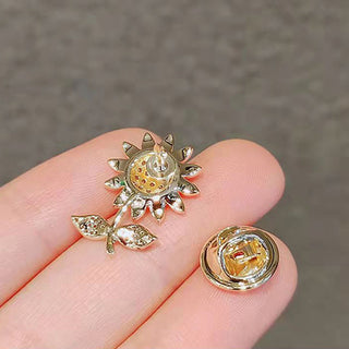 Fashion Brooch Set Flower Bow Brooches for Women Metal Anti-glare Lapel Pin Fixed Clothes Pins Sweater Coat Clothing Accessories alodia store