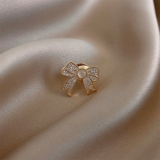 Fashion Brooch Set Flower Bow Brooches for Women Metal Anti-glare Lapel Pin Fixed Clothes Pins Sweater Coat Clothing Accessories alodia store