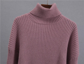 New Casual Two Pieces Turtle Neck Sweater and Midi Skirt Female Warm Suits with Skirt Alodia Store