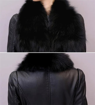 Long Leather Coat Female Outerwear With Belt M-4XL Alodia Store