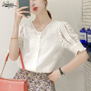 NEW SUMMER Print Chiffon Blouse Women alodia store