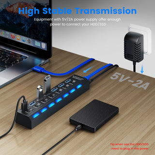 Usb Hub 3 0 Hub Usb Splitter Several Ports Multi Usb Hub 3.0 Hab power Adapter extension ALODIA STORE