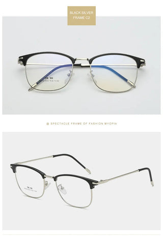 Flat Lens Cat Eye Glasses Anti Blue Light Goggles Glasses Open-Ball Fashion Metal Glass Frame Alodia Store