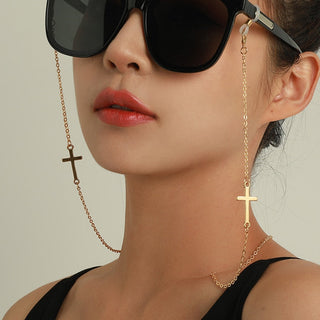 2023 NEW Fashion Pendant Glasses Chains Cross Eyeglasses Sunglasses Spectacles Metal Chain Holder Cord Lanyard Necklace alodia store