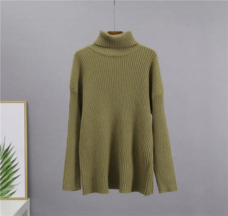 New Casual Two Pieces Turtle Neck Sweater and Midi Skirt Female Warm Suits with Skirt Alodia Store