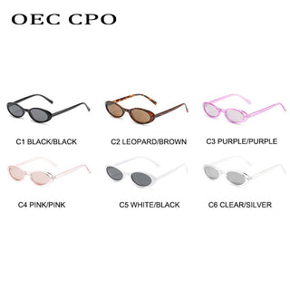 OEC CPO Sexy Small Oval Women's Sunglasses 2021 New Fashion Leopard Brown Hot Sun Glasses Female Retro Colorful Shade Eyeglass alodia store