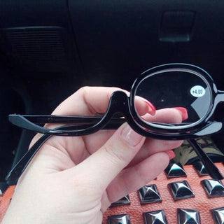 IENJOY Women Magnifying Glasses Makeup Reading Glass Folding Eye Make Up Reading Glass PC Frame Rotatable Flip Make Up Eye Glass Alodia Store