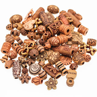 CHONGAI 40g/Bag Acrylic Imitation Wood Color Mixed style Acrylic Beads For Jewelry Making Kids Necklace DIY Jeweley 8-30mm Alodia Store