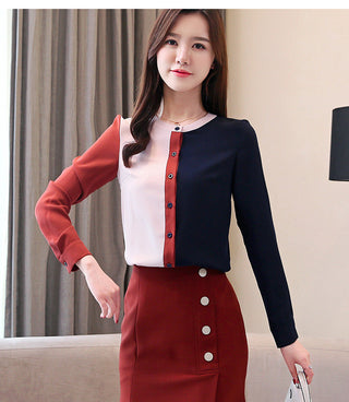 Korean fashion clothing 2023 chiffon blouse ladies tops alodia store