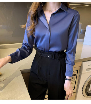 Satin Silk Women's Shirt Long Sleeve Fashion Woman Blouses 2023 alodia store