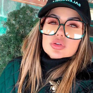 computer blue light glasses Big Square eye glass frame for women Retro vintage clear Women's transparent glasses Optical Frame Alodia Store