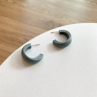 Cute Moon Matte Wooden Earrings Geometric C-Style Statement Vintage Big Circle Wood Ear Ring Fashion Jewelry Gift Alodia Store