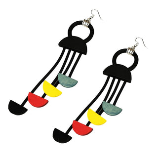 UKEBAY New Ethnic Style Drop Earrings Women Printing Bohemia Statement Earrings Handmade Jewelry Wooden Earring Ear Accessories Alodia Store