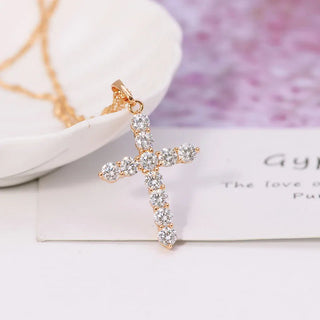 MxGxFam Full Zircon Cross Pendant Jewelry Alodia Store