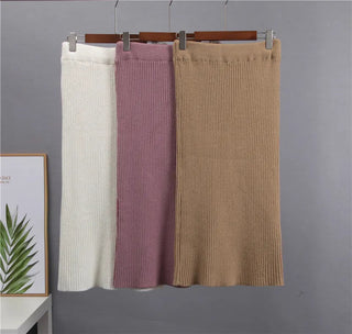 New Casual Two Pieces Turtle Neck Sweater and Midi Skirt Female Warm Suits with Skirt Alodia Store