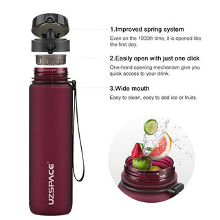 New 500/800/1000ml Sports Water Bottle BPA Free Portable Leak-proof Shaker bottel Alodia Store