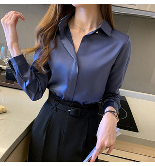 Satin Silk Women's Shirt Long Sleeve Fashion Woman Blouses 2023 alodia store