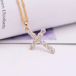 MxGxFam Full Zircon Cross Pendant Jewelry Alodia Store