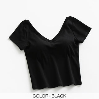 Tshirt For Women Backless Croptop Tops Tee alodia store