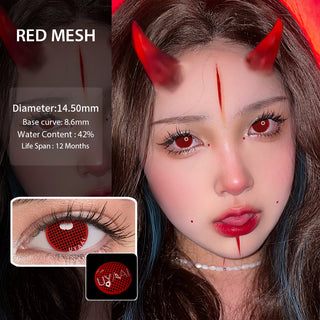 UYAAI 2pcs Halloween Colorful Contact Lenses Anime Cosplay Eye Lenses multicolored lenses Lenses White Black Red Lenses Alodia Store