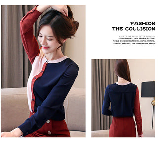 Korean fashion clothing 2023 chiffon blouse ladies tops alodia store