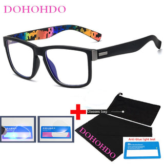Fashion Anti Blue Light Glasses Frame For Men Women Clear Lens Computer Gaming Eyeglasses Square Eyewear Anti-UV Optical Frame alodia store