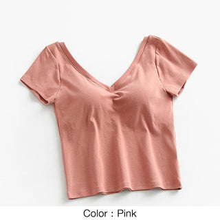 Tshirt For Women Backless Croptop Tops Tee alodia store